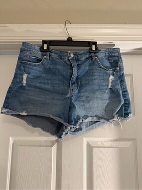 sofia by sofia vergara Distressed Blue Denim Shorts